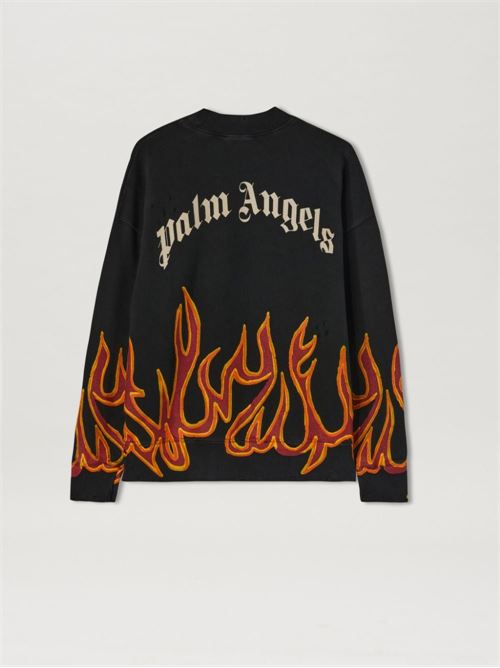 Graffiti Flame Sweatshirt PALM ANGELS | PMBA065F22FLE0051025